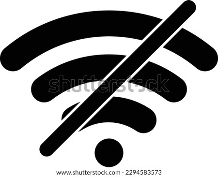 No Connection icon icon  . No Wifi icon . Wifi network is not available icon . No internet signal symbol