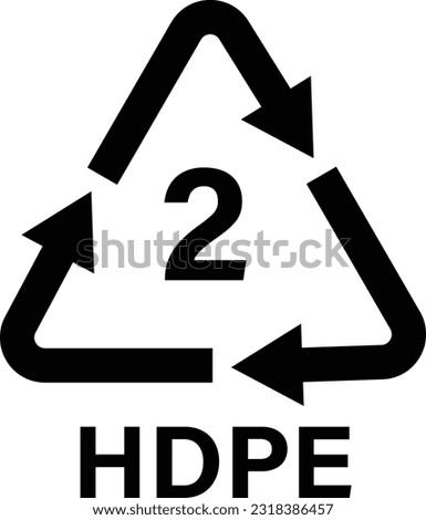 plastic recycling symbol HDPE 2 vector illustration .  plastic recycling code HDPE 2