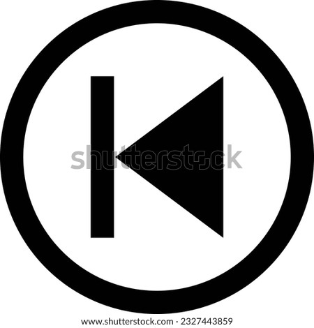 Button previous skip icon vector isolated on background .Back track web icon. Media player .Rewind icon vector. skip previous icon.