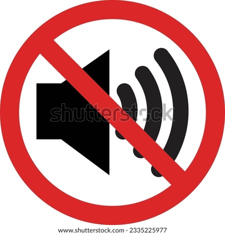 No sound icon vector . Mute your phone, sound off, sign of prohibition