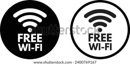 Free wifi icon set in two styles isolated on white background . Wireless hotspot network sign 