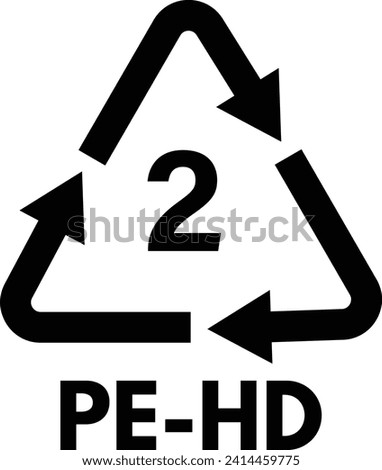 Plastic recycling symbol PE-HD 2 isolated on white background . Plastic symbol vector . Package waste icon