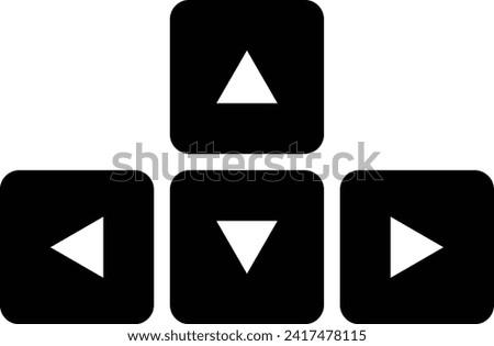 Keyboard arrow buttons isolated on white background . Vector illustration