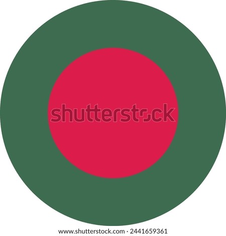 Round Bangladesh flag . Circle flag of Bangladesh . Vector illustration