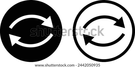 Reverse icon set in two styles . Reverse arrow icon vector . Refresh icon . Reload icon