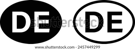 Germany code icon set in two styles . Germany country code icon vector . Germany abbreviation icon 