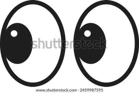 Eyes look icon . Sideways glance icon . Two eyes emoji vector isolated on white background 