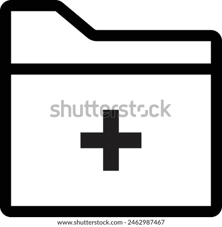 Add folder icon isolated on white background . Create new folder icon vector