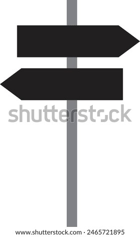 Blank road sign isolated on white background . Traffic signs with direction arrows . Hint icon sign . Vector illustration
