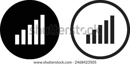 Signal icon set in two styles isolated on white background . Full scale signal icon vector