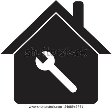 Home maintenance service icon . Home repair icon vector . House restoration icon