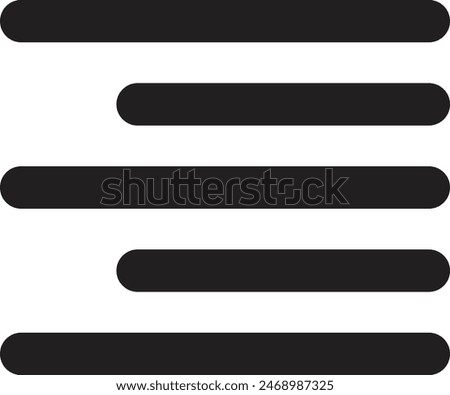Align right icon isolated on white background . Text alignment icon vector