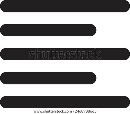 Align left icon isolated on white background . Text align left icon vector