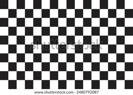 Black and white checkered pattern . Chess pattern . Black and white square background . 
Checkered wallpaper . Vector illustration