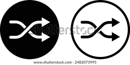 Shuffle icon set in two styles . Arrow shuffle icon . Vector illustration