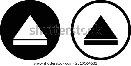 Eject button icon set in two styles isolated on white background . Eject icon vector