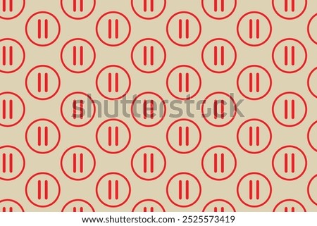 Pause pattern . Red pause icon pattern . Pause background . Pause wallpaper .Vector illustration