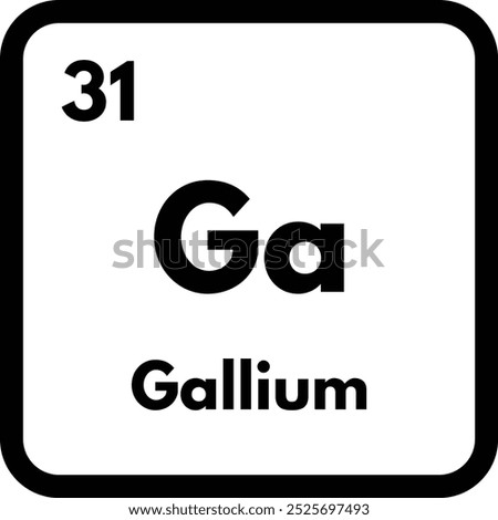 Gallium chemical element icon isolated on white background . Gallium icon vector