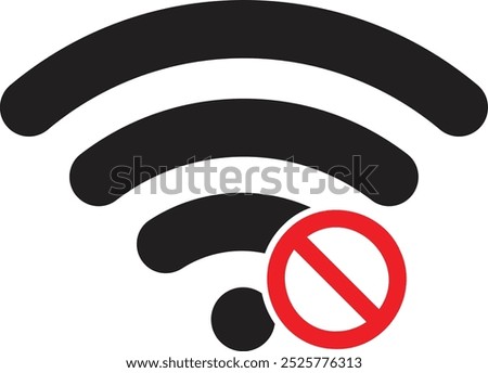 Banned wifi icon . No wifi sign . Block wifi icon . Wifi off icon vector