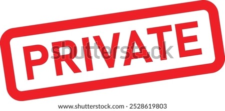 Private stamp icon isolated on white background . Red private stamp icon vector