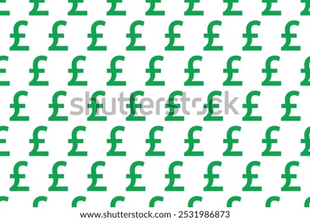 Green British pound pattern . Pound sterling  pattern . Pound sterling background . Vector illustration