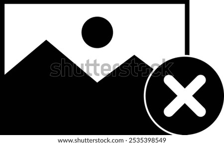 Remove picture icon . Delete picture icon . Delete photo sign . Remove image icon vector