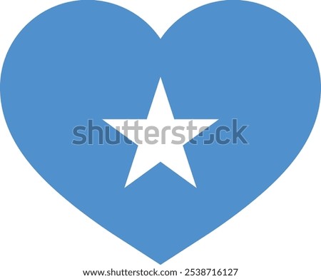 Somalia love symbol . Somalia flag heart . Somalia flag in heart shape . Vector illustration