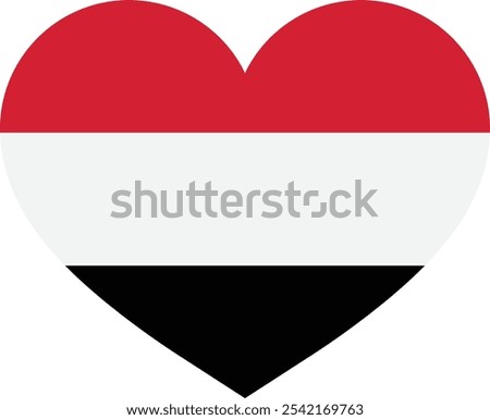 Yemen flag heart isolated on white background . Yemen love symbol . Vector illustration