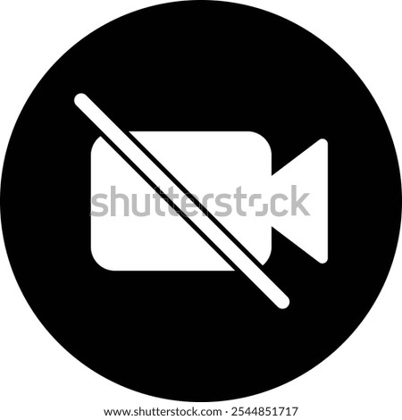 Video cam off icon in trendy style . No video camera icon . Video camera prohibition sign . Vector illustration