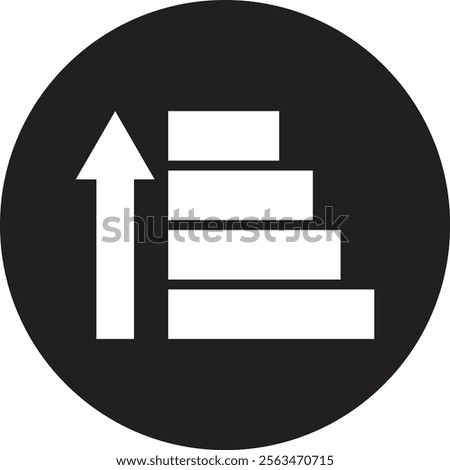 Sort ascending icon isolated on white background . Sort amount up icon vector