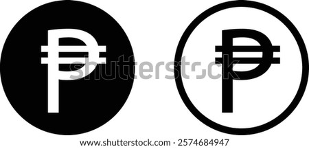 Peso icon set in two styles . Cuba peso icon . Vector