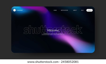 Abstract wave futuristic design of landing page. retro gradient mesh website design