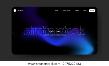 Abstract wave futuristic design of landing page. retro gradient mesh website design