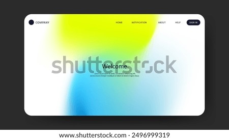 Abstract wave futuristic design of landing page. trendy gradient mesh website design