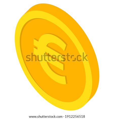 Coin icons. Dollar coin. Currency symbols in isometric, 3D style. Vector illustration