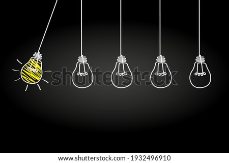 Good idea. Banner light bulb idea concept, creative concept light bulb drawn for stock. Flat style. Vector illustration