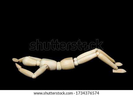 Similar – Image, Stock Photo wooden doll during yoga practice Ansanas, triangle Trikonasana, in front of white background