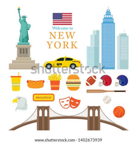 New York Landmarks Objects, United States of America, USA, Travel and Tourist Attraction