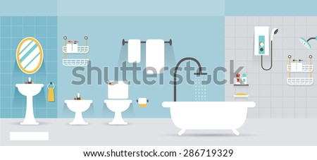 Bathroom Furniture Display Panorama, Household, Home Interior Objects