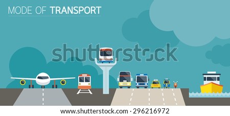 Mode of Transport Illustration Icons Objects Front View