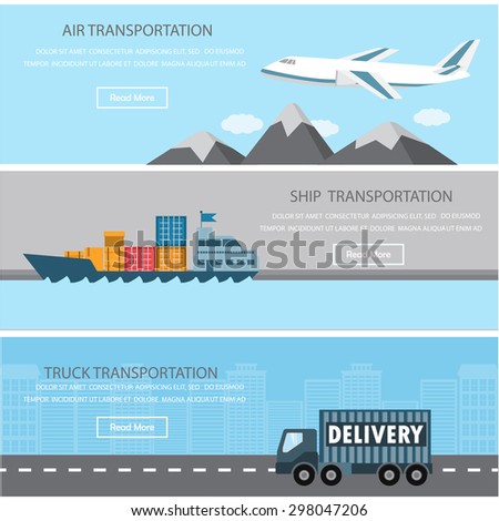 shipment and cargo infographics elements. there are air, ship, and truck transportation. Can be used for logistic business data, web page design, brochure template, advertising background. vector