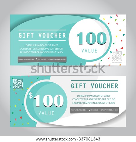 confetti gift voucher certificate coupon template, can be use for business shopping card, customer sale and promotion, layout, banner, web design. vector illustration