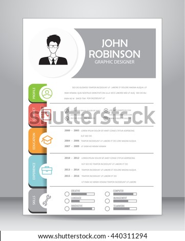 Job resume or CV template layout template in A4 size. vector illustration 