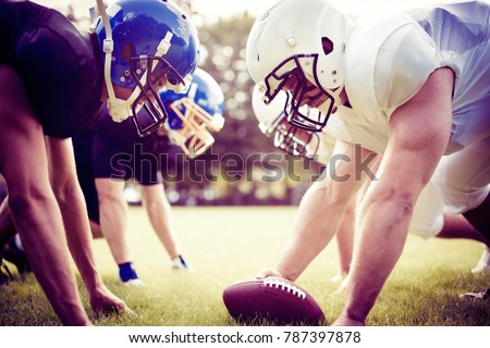 Similar – Image, Stock Photo Football on the line of a soccer field