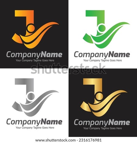 Letter J vector logo template, Colorful Letter J logo, Financial Company Logo, Financial Institute Advisors Logo Design Template Vector Icon