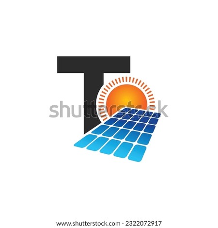 Letter T vector logo template, Colorful Letter T logo, Solar power logo design,  Solar panel logo, Renewable energy, Solar energy brand