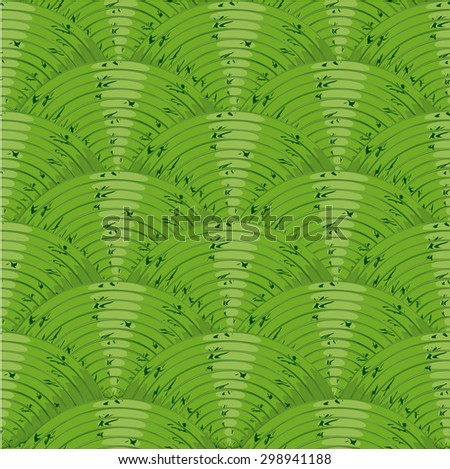 Green feeld background. Vector illustration. Freehand drawing