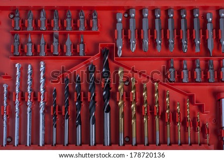 Various Drill Bits For Metal, Wood And Masonry in box set