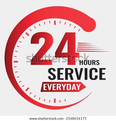 24 HOURS SERVICE EVERYDAY FLAT  DESIGN FOR SALE PROMOTION