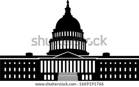 US Capitol Building Silhouette Vector